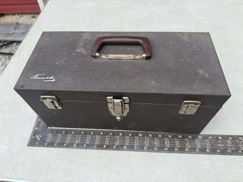 Vintage Kennedy Brown Metal Cantilever Tool Box Style CS-16-125513